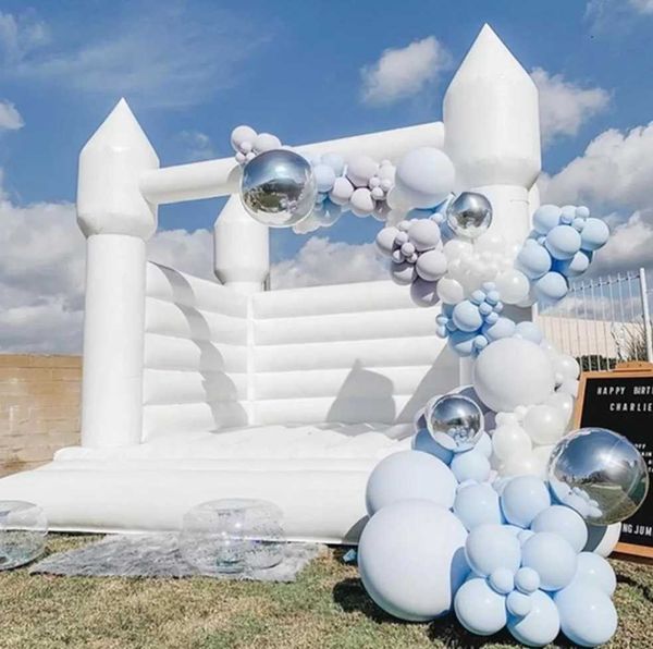 

3x3m all pvc kids bouncy castle jumping inflatable wedding bouncer castles white bounce house jumper with blower