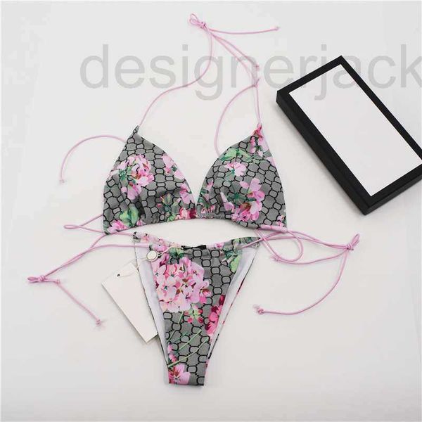 

women's swimwear designer vintage flower printed halter bikini classic women bandage elastic soft summer beach wear cb4y, White;black