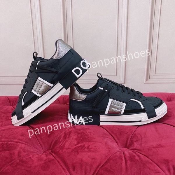 

2023new fashion casual shoes mens designer leather lace-up sneaker fashion lady flat running trainers letters shoes platform mens womens gym, Black