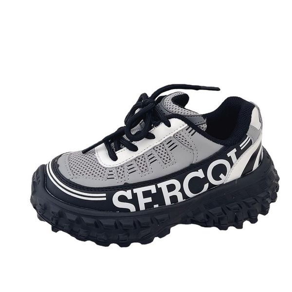 

athletic kids shoes sneakers basketball baby children fall boys fashion letters tire girls e3991, Black