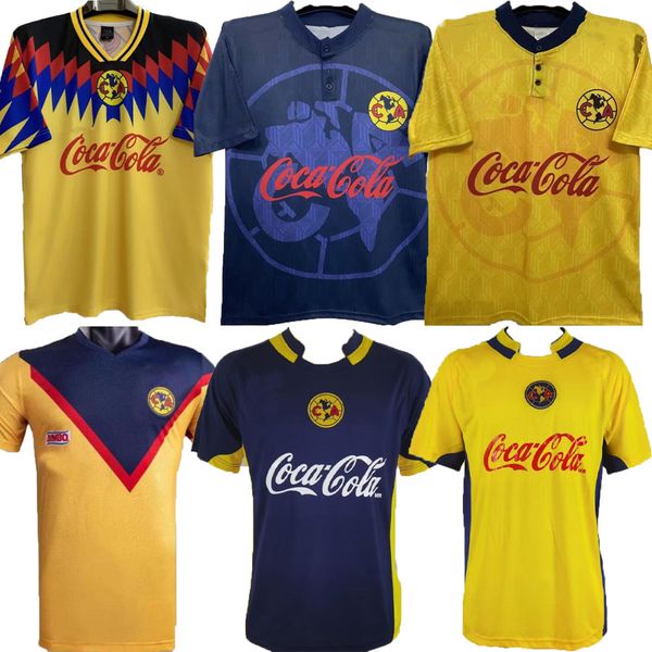 

95 96 04 05 06 retro club america soccer jerseys 1995 1996 2004 2005 2006 c.blanco vintage classic football shirt, Black;yellow