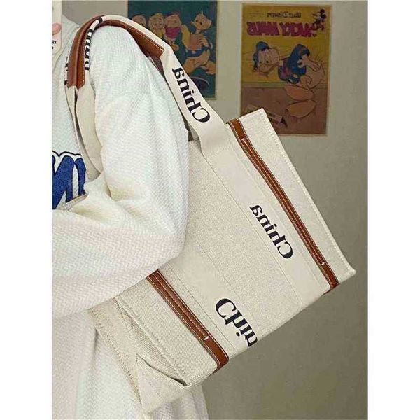 

handbags outlet high women's 2023 new canvas tote large capacity style portable messenger bag