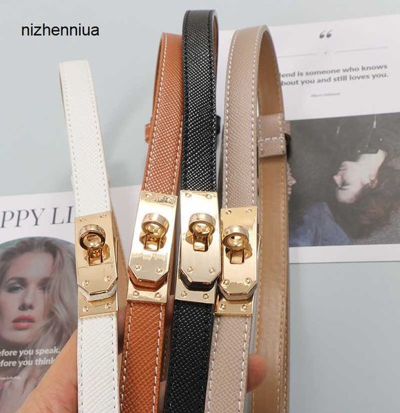 

hermm luxury belt aijia lock buckle adjustable thin belt women s decorative dress suit with sweater waistband versatile simple, Silver