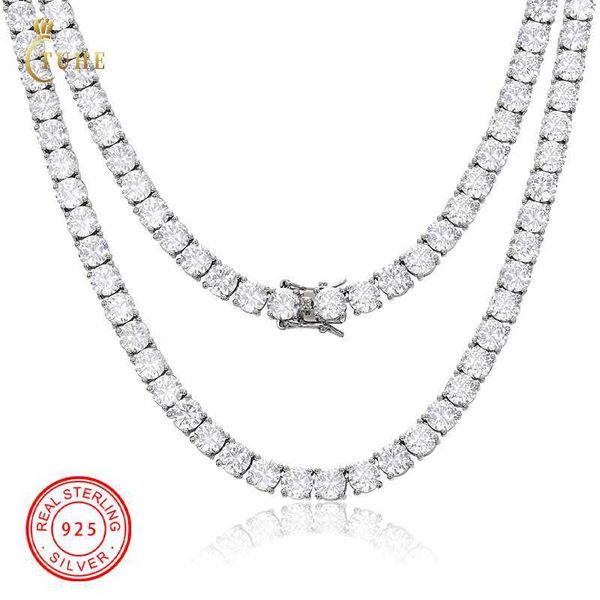 

custom iced out white gold plated 925 sterling silver aaaaa cubic zircon diamond cluster tennis chain for men women