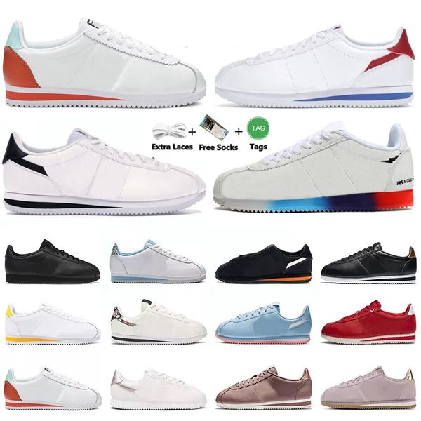 

2023 cortez men women running shoes sneaker forrest gump black white bronze psychic blue pale ivory metallic gold oregon light mens trainers