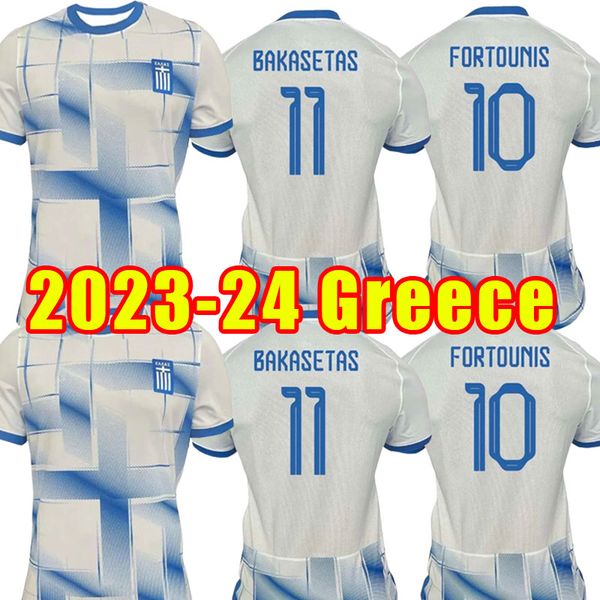 

2023 greece masouras mens soccer jerseys fortounis bakasetas mantalos pelkas tzavellas home blue and white football shirts short sleeve aldu, Black;yellow