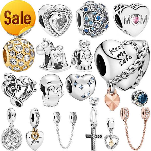 

new 925 silver fashion charm cross angel beads suitable for pandora ladies bracelet necklace jewelry, Black