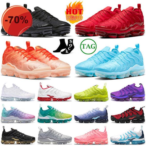 

sandals with box tn plus running shoes tns designer sneakers triple black white red cherry blue chill cool grey olive midnight navy men wome