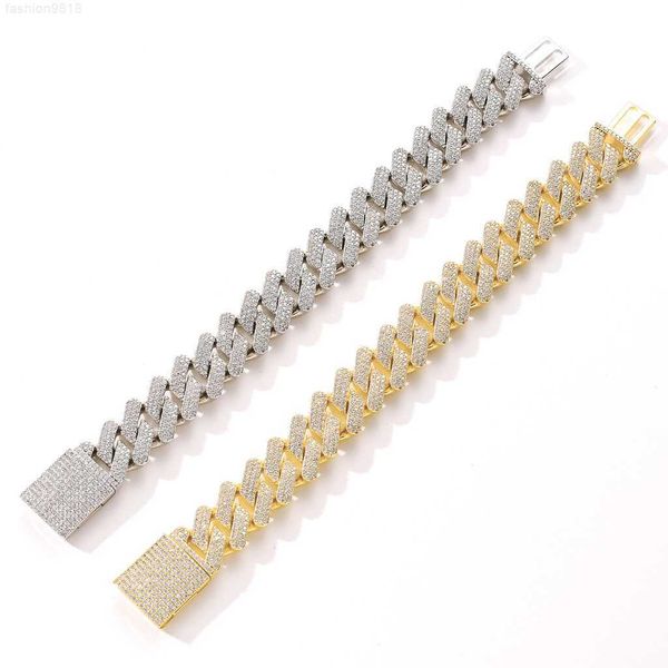 

custom moissanite diamond iced out cuban bracelet silver mans cuban chain necklace