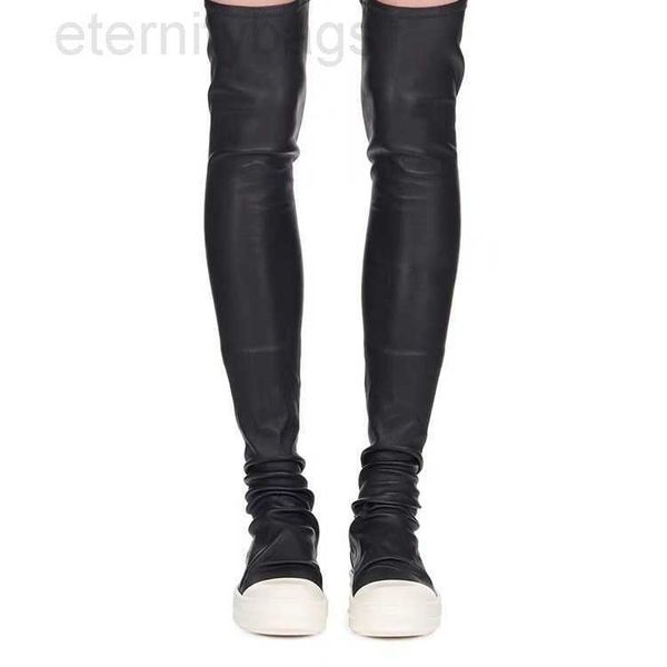 

rick ro goddess boots spring and new european and american elastic knee length boots knight boots style male and female couple mid high boot, Black