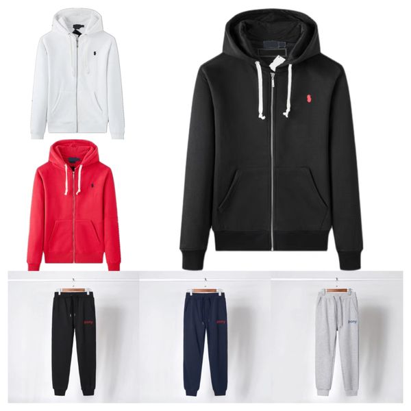 

2023 new mens hoodies zipper coat ralph loose horse jackets polo mens hooded clothig ralphs asian size, Black;brown