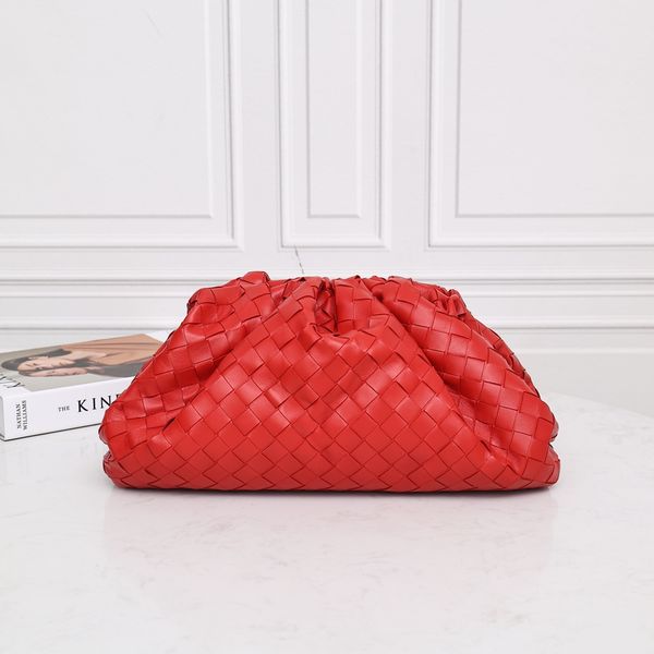

7 stars excellent quality italy real leather evening bags cowhide pouch big it cloudy bag clutch red color crochet handbag wallet