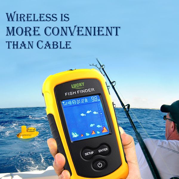 

fish finder lucky ffcw11081 wireless sonar fishing alert fish finder underwater echo sounder fishing detector portable fish finder 230505