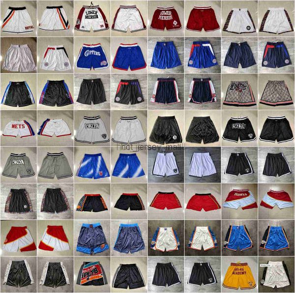 

team basketball shorts just don retro high school edition wear sport pant with pocket zipper sweatpants hip pop black red yellow white blue