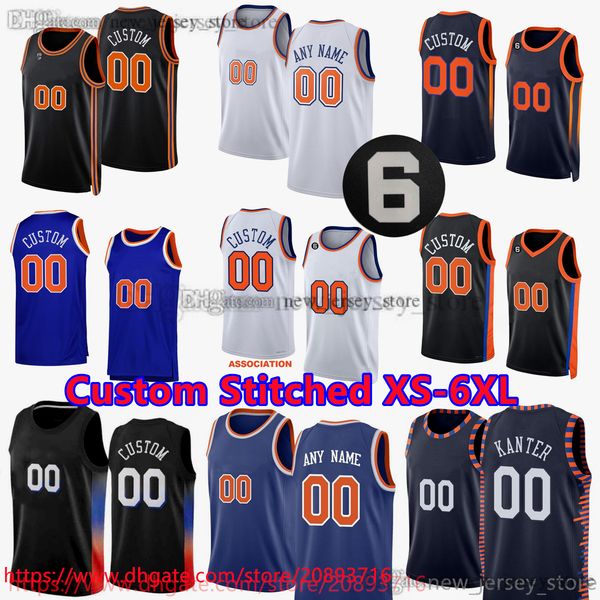 

custom stitched xs-6xl basketball jersey 11 jalen brunson 9 rj barrett 30 julius 4 derrick randle rose 23 mitchell robinson josh hart obi in, Black;red