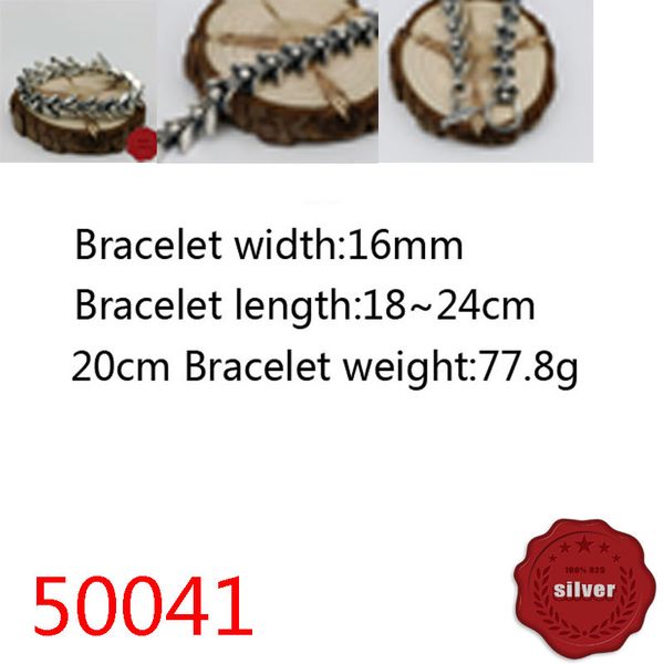 

50041 hip hop s925 sterling silver bracelet punk style personalized youth cross flower tail letter jewelry couple popular accessories, Golden;silver