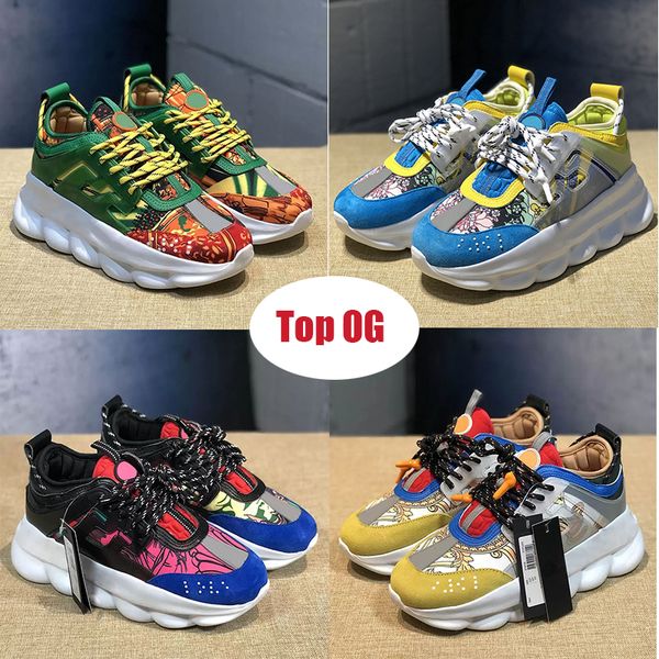 

designer italy chain reaction shoes sneakers casual shoe reflective height triple black white multi-color suede luxury men women fashion tra