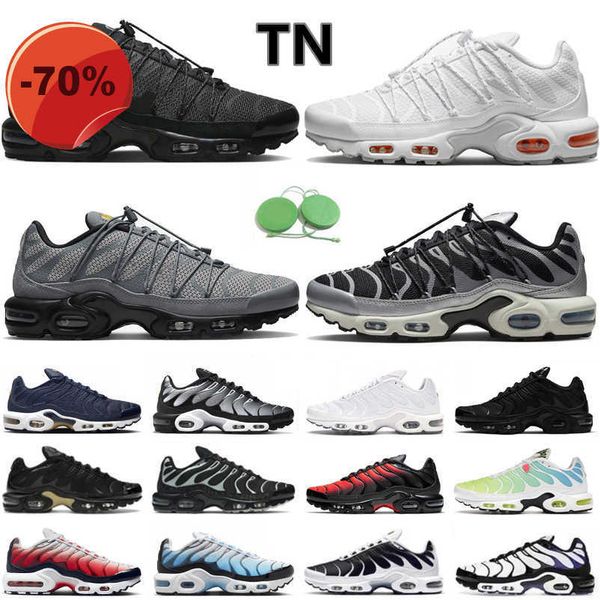 

sandals with box tn plus toggle utility running shoes tns men women sneakers chaussure triple white black unity grey reflective fire ice foo