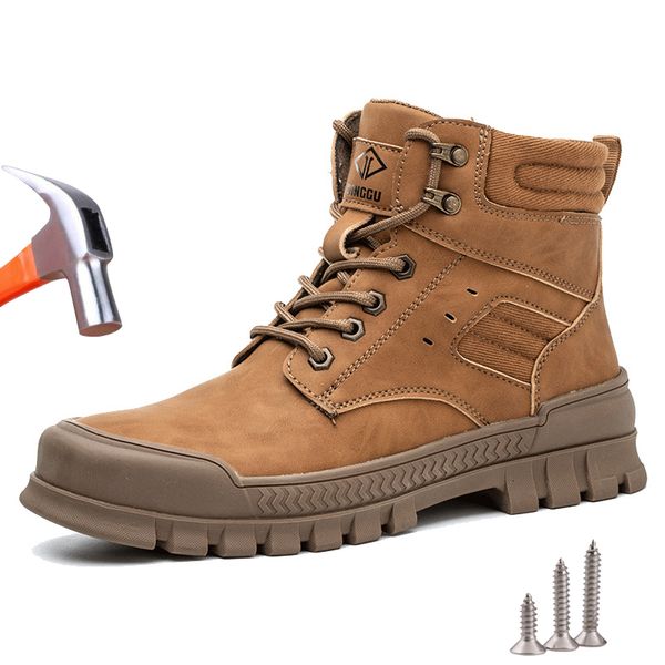 

safety shoes work safety boots men indestructible work shoes men winter boots safety shoes new anti-smash anti-puncture steel toe shoes 2305, Black;brown