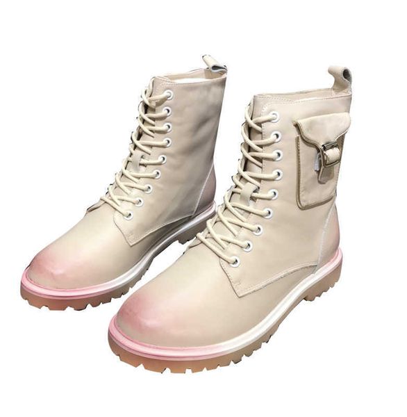 

women's lace-up snow boots shoe trainers martin boots head layer cowhide sheepskin fur one inner lining wool thick outsole, Black