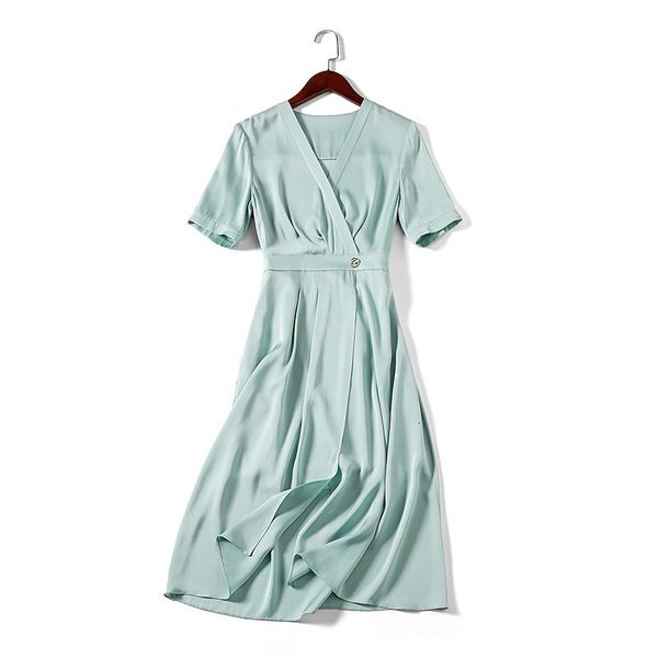 

casual dresses new pure silk dress of mulberry silk in summer 230505, Black;gray