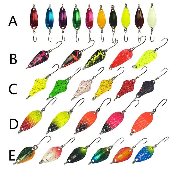 

1pcs 1.4g/1.8g/2.2g/2.8g/3g/3.3g fishing metal colorful spoon baits metal spinner lure mini bait for trout single hook fishingfishing lures
