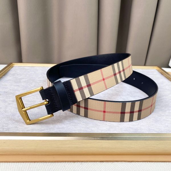 

striped casual designer belt mens luxury belts for man fashion gold silver buckle cintura belts for women designer width 3.5cm with box whol, Black;brown