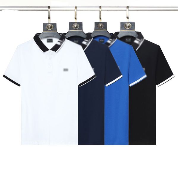 

mens polo shirt casual business bos embroidered polo shirt breathable short sleeved oversized lapel t shirt designer brand, White;black