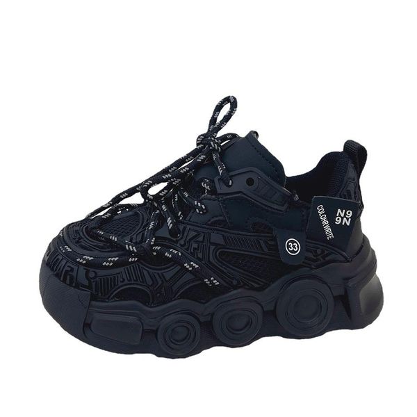 

athletic kids shoes sneakers basketball baby child fall girls platform fashion boys lightweight e3993, Black