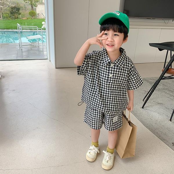 

clothing sets children's clothing boys' clothing set springsummer children's sports style short sleeve plain short sleeve two, White
