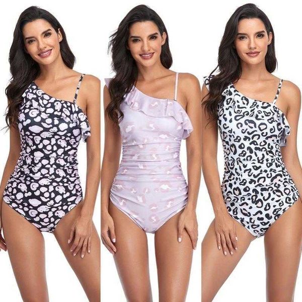 

womens one piece leopard print swimsuit strap lace wholesale, White;black