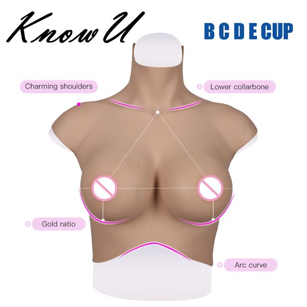 

costume accessories silicone breast for transgender oil-high simulation upgrade b c d e cup fake boobs, Silver