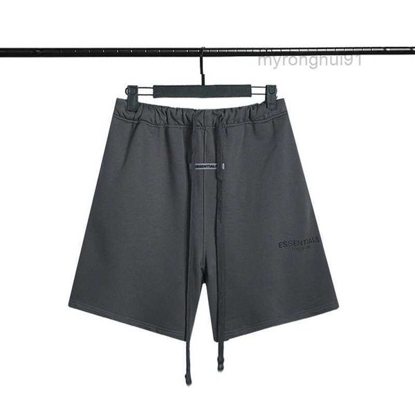 

men's shorts high street fashion brand ess double thread 3m reflective letter embroidered terry casual pants 5 arbu, White;black