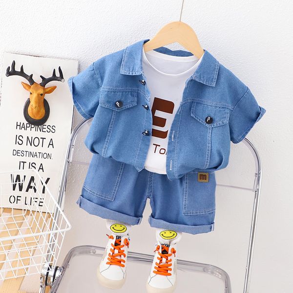 

clothing sets new children's clothing handsome denim suit 1 2 3 4 years old toddler boy girl autumn fashion 2pcs denim boy jacket pants, White