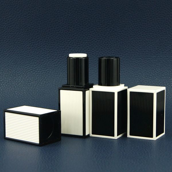 

100pcs 12.1mm white black rim square empty lipstick tube lip balm container cosmetics refillable travel bottle packaging