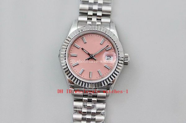 

10 style new tws f ladies watch 279174 28mm pink dial sapphire eta nh05 automatic mechanical movement women's watches wristwatch 18k wh, Slivery;brown
