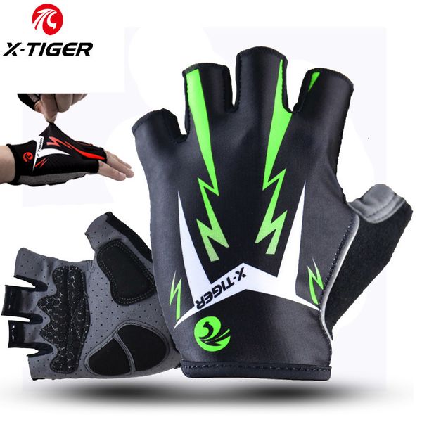 

sports gloves xtiger cycling gloves mens mtb road gloves reflective mountain bike half finger gloves bicycle nonslip sports gloves 230505, Black