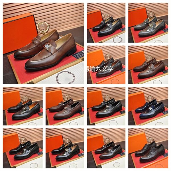 

38-45 fashion british leather shoes men outdoo casual men shoes driving classic slip on dress office lacing, Black