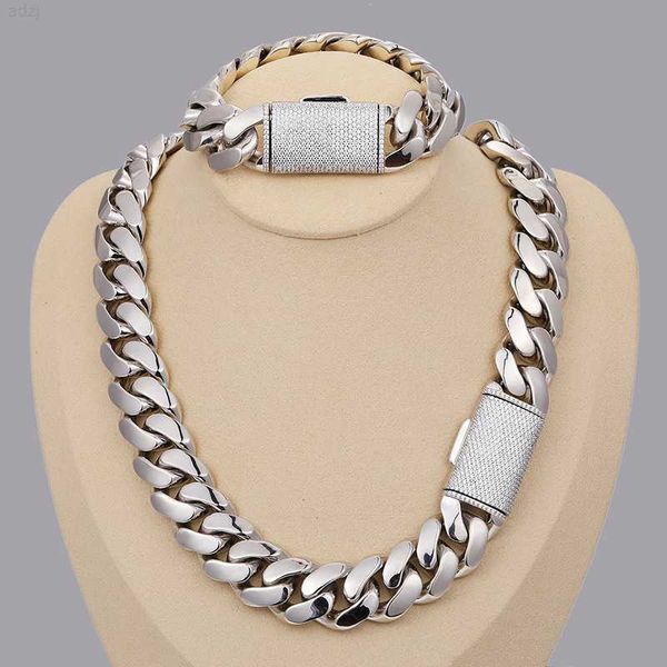 

hip hop jewelry mens 18k gold 925 sterling silver vvs moissanite diamond iced out buckle heavy plain cuban link chain necklace