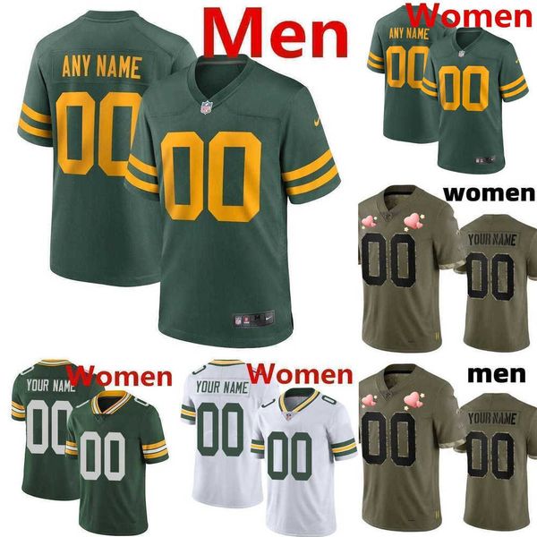 

football jersey green bay''packers''custom 4 brett favre 9 christian watson 12 aaron rodgers 33 aaron jones 28 aj dillon, Black;red