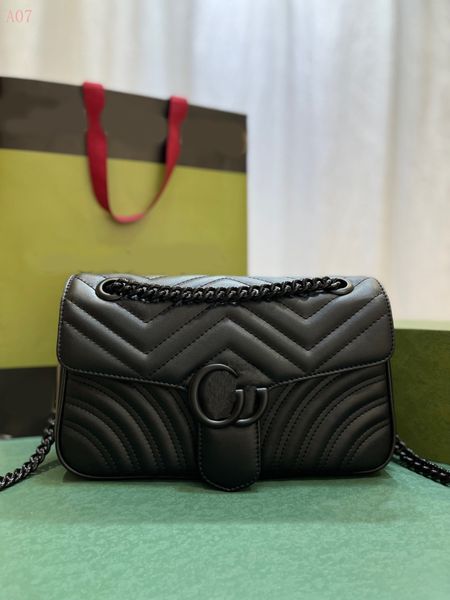 

fashion designer bags marmont shoulder bag for women leather handbag chains heart crossbody messenger handbags black purses 3 size