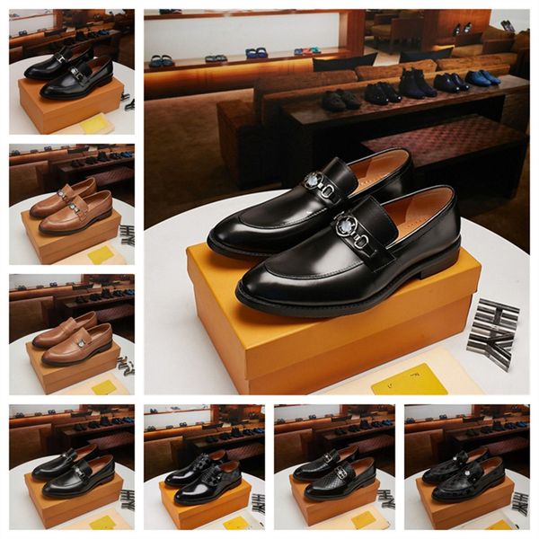

luxury british style mens casual shoe loafers genuine leather designer men's shoes moccasins leather shoe men driving shoes zapatos hom, Black