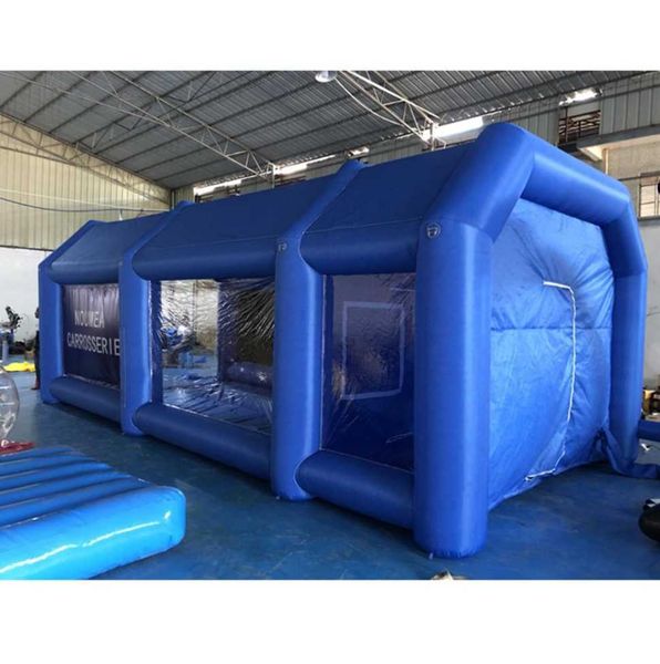 

9x4x3 outdoor commercial blue inflatable spray paint booth 7x4x3m car painting workstation tent with 2 blowers
