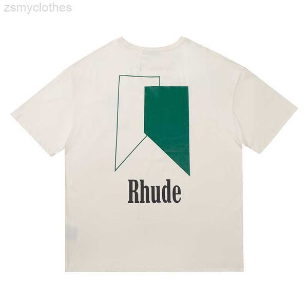 

men's t-shirts 22ss new 100% cotton rhude t shirt men women oversize short sleeved t shirt high quality, White;black