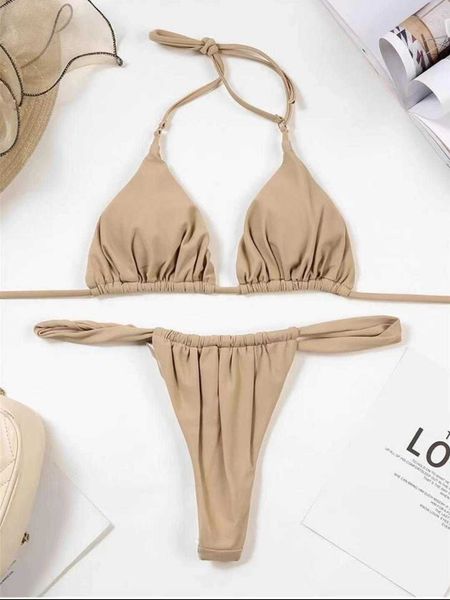 

split swimsuit wholesale pure color bikini fashion women, White;black