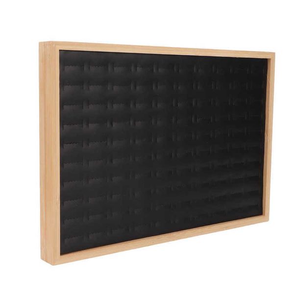 

jewelry boxes 100 slots ring storage display box pu leather soft lining lightweight multipurpose black jewerly organizer case 35.5*24.5*3cm, Black;white