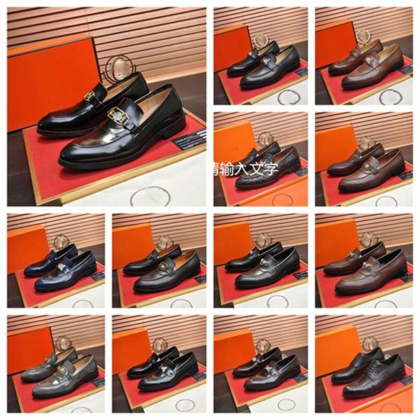 

h luxury crocodile grain slip-on oxfords casual fashion pointed toe mens dress shoes for male plus size 38-46 dropshipping, Black