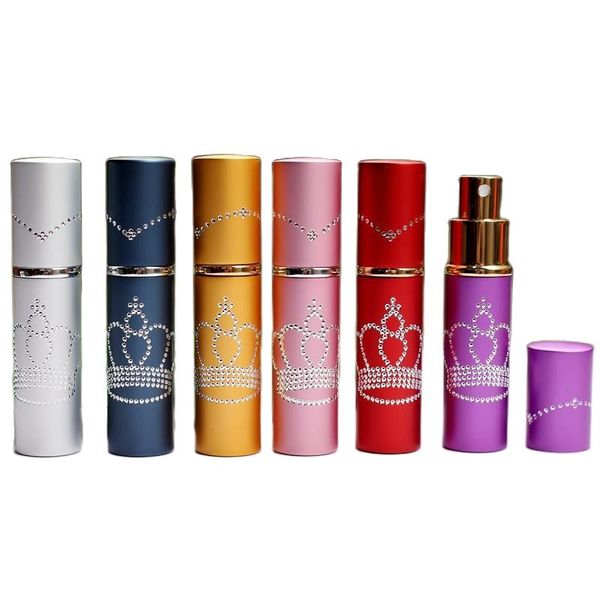 

2023 new 10ml crown perfume bottle aluminum tube metal bottle spray empty perfume atomzier 120pcs/lot
