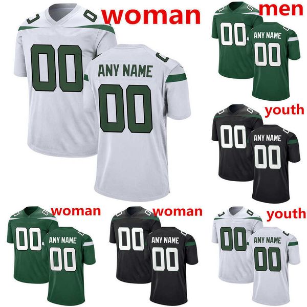 

football jersey new york''jets''12 joe namath 1 ahmad sauce gardner 20 breece hall 17 garrett wilson 2 zach wilson 56 qu, Black;red