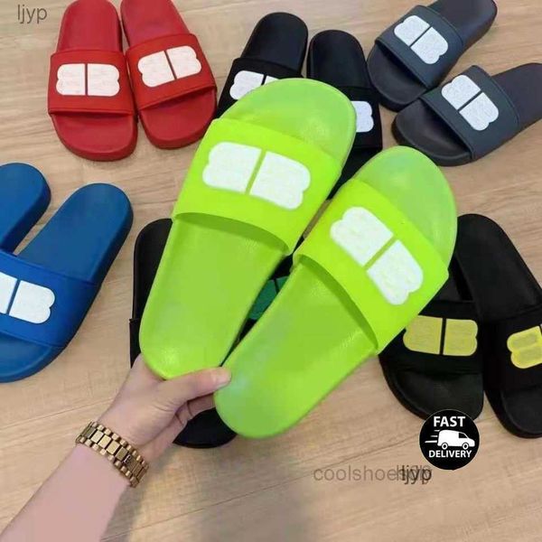 

franch summer designer slippers for mens women letters print flat slipper fashion popular rubber sandal trendy beach shoes multi style paris, Black